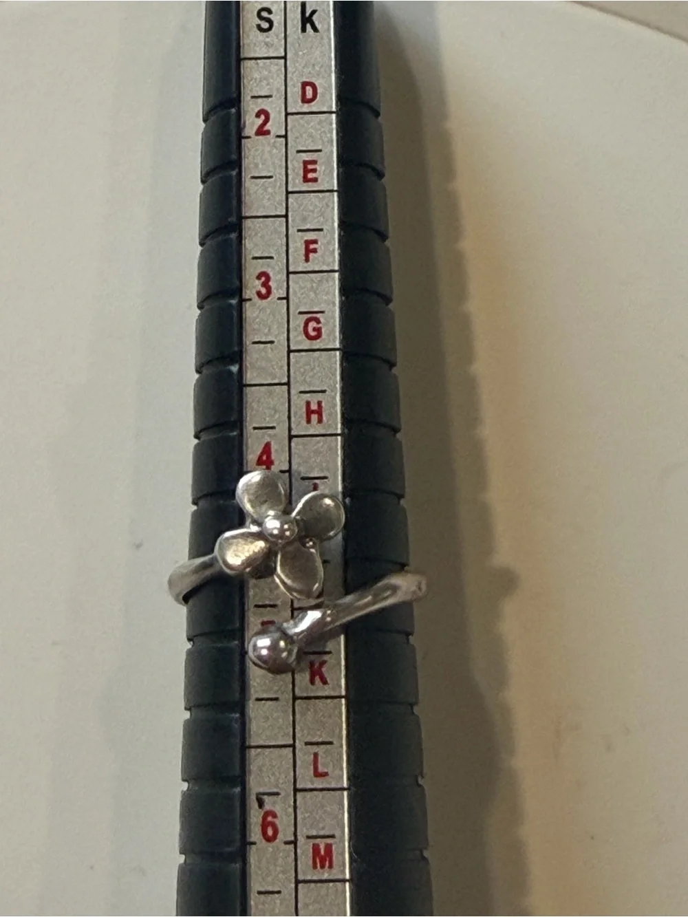Adjustable Wrap Design 925 Sterling Silver Flower Floral Band Ring Size 5 #424